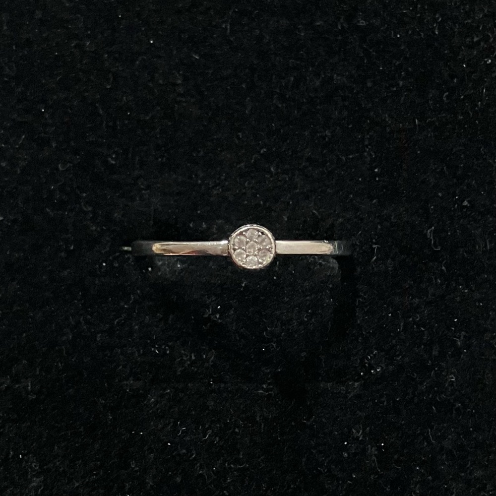 Sterling Silver 925 Pave Circle Ring